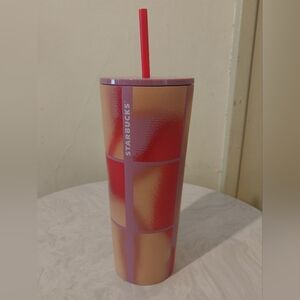 Starbucks Geometric Airbrush Cold Cup 24 oz